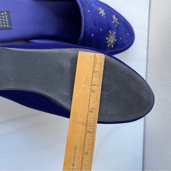 White House Black Market Blaire Star Slides in Ultraviolet Velvet Wm 11 Men’s 9 - Picture 10 of 11